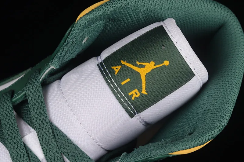 All categories Air Jordan Jordan series basketball shoes Air Jordan 1 Mid G version pure original Air Jordan 1 Mid "Green Yellow" AJ Joe 1 white green yellow Seattle Supersonics 554724-371
